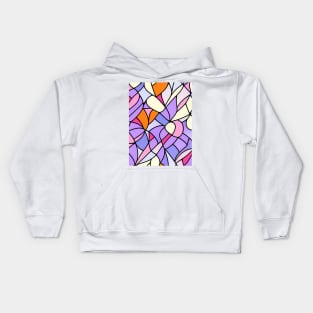 Purple Orange Pastel Abstract Art - Stained Glass Kids Hoodie